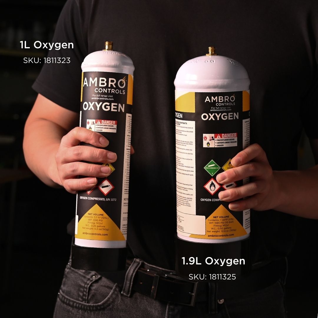 1811325 1.9L Oxygen Cylinder Side to Side LR